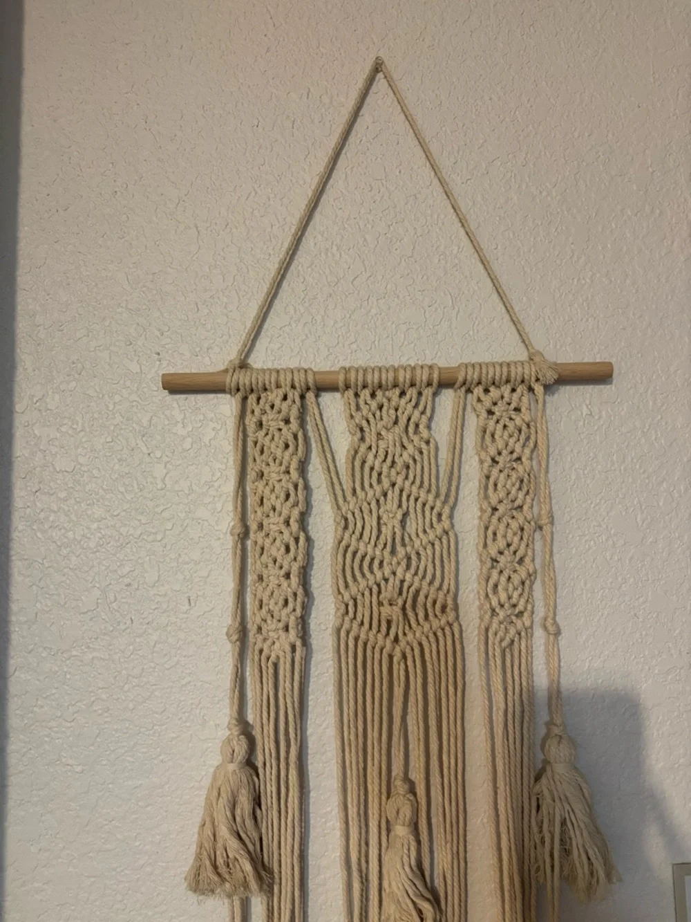 Handmade Cream Macramé Wall Hanging - Boho Home Wall Decor